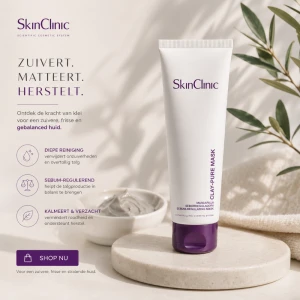 SkinClinic Clay-Pure Mask 100 ml – Zuiverend Kleimasker tegen Onzuiverheden en Verstopte Poriën