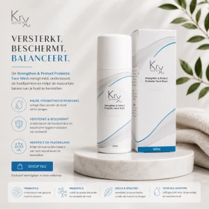 KRX Aesthetics Strengthen & Protect Probiotic Face Wash 100 ml – Probiotische Gezichtsreiniger voor een Sterke Huidbarrière.