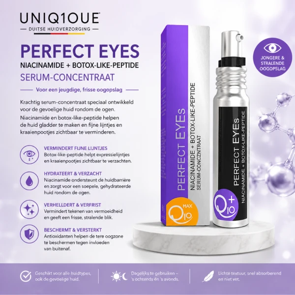 Uniq10ue Perfect Eyes Oogcrème – Oogcrème met Niacinamide & Botox-Like Effect tegen Fijne Lijntjes en wallen en kringen