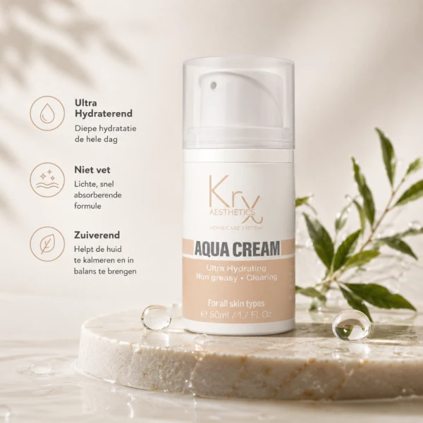 KRX Aesthetics Koreaanse Aqua Crème Gezichtscrème – Hydraterende Dagcrème voor Alle Huidtypen 50ml