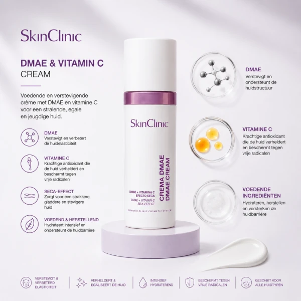 SkinClinic DMAE Crème – Anti-Aging Gezichtscrème met DMAE voor Huidversteviging en Liftend Effect