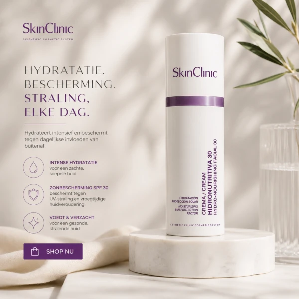 SkinClinic Hydro-Nourishing SPF 30 Facial Cream 50 ml – Hydraterende Gezichtscrème met SPF 30 voor Dagelijkse Zonbescherming
