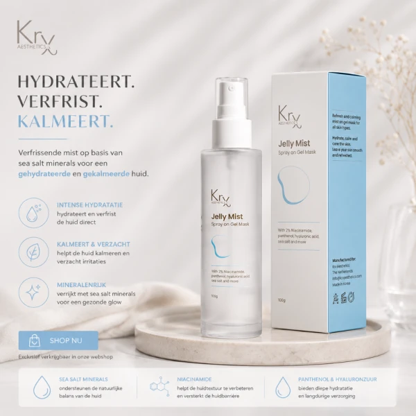KRX Aesthetics Jelly Mist Spray On Gel Mask 105 gr – Hydraterend Spray-On Gelmasker voor een Stralende Huid.